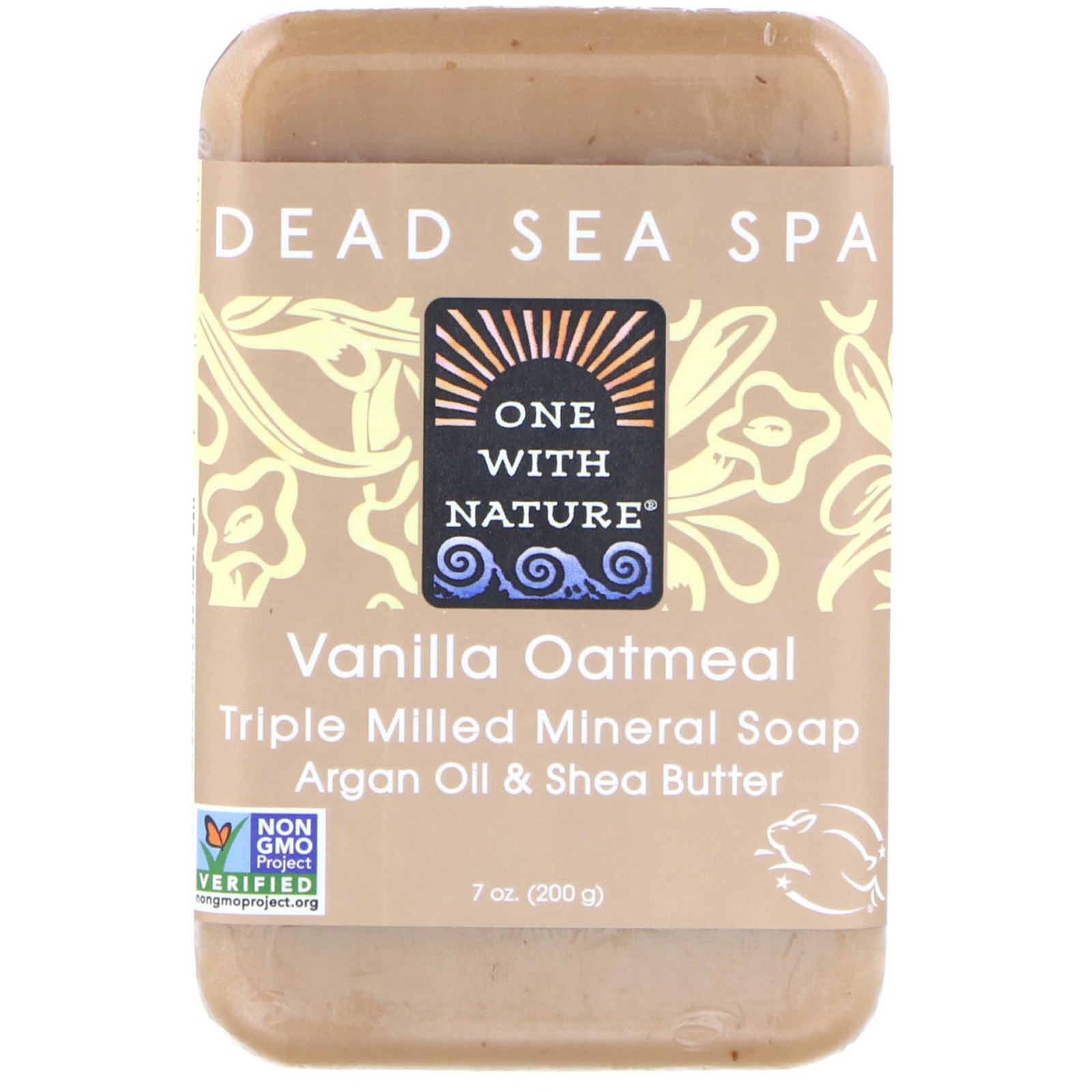 One with Nature, Barra de Sabão de Baunilha e Aveia, 7 oz (200 g)