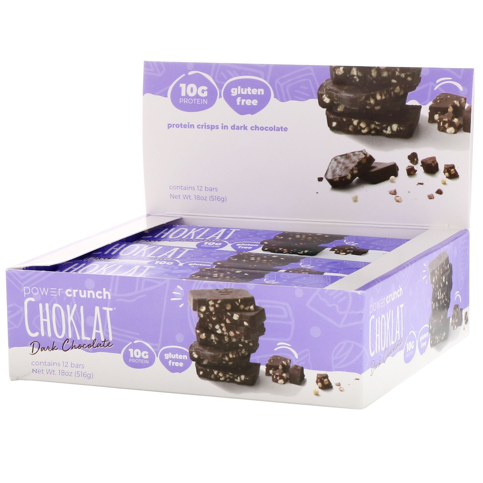 BNRG, Power Crunch Protein Energy Bar, Choklat, Chocolate Amargo, 12 Barrinhas, 43 g (1,54 oz) Cada