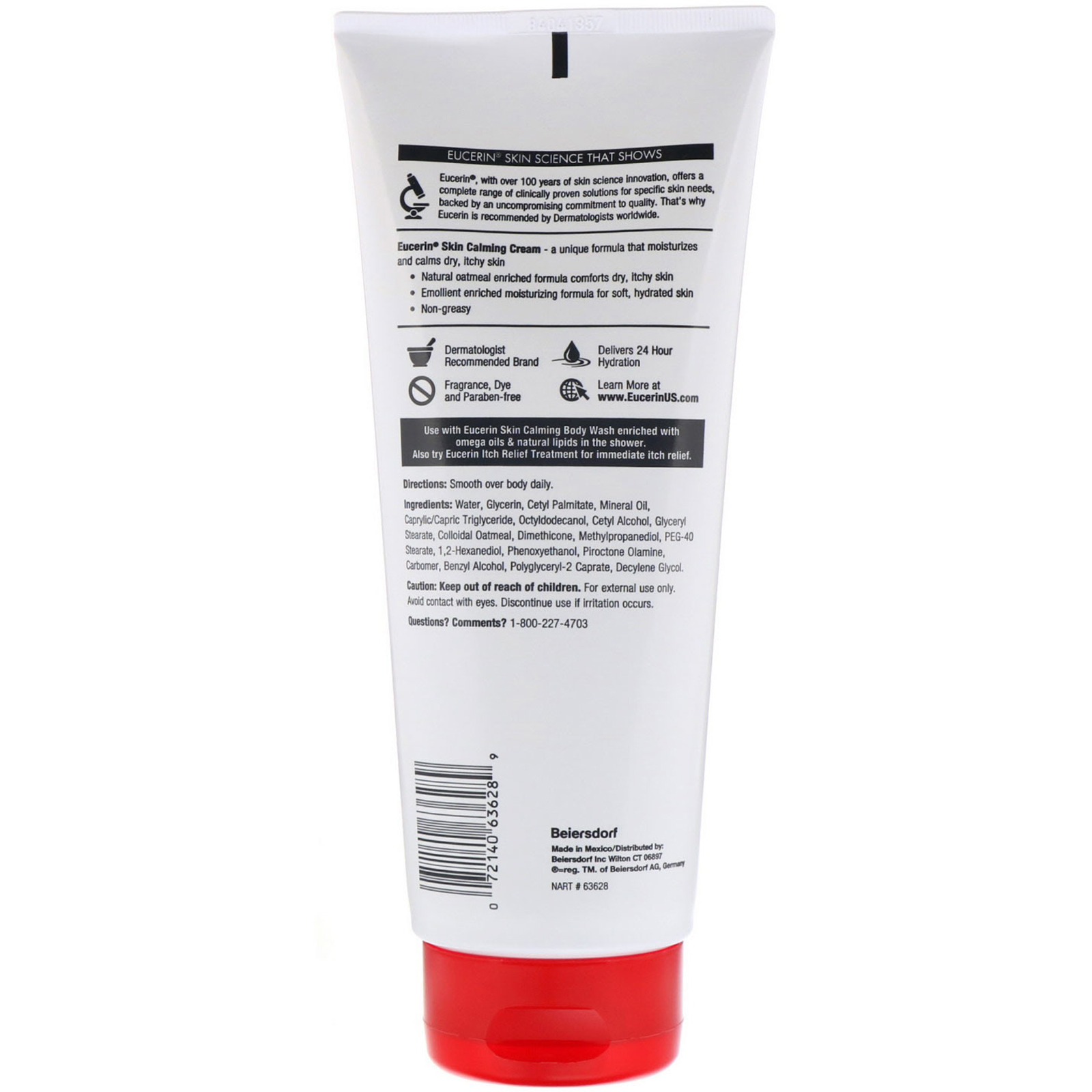 Eucerin, Creme Calmante da Pele, Pele Seca e Com Coceira, Sem Perfume, 14 oz (396 g) - Imagem 2