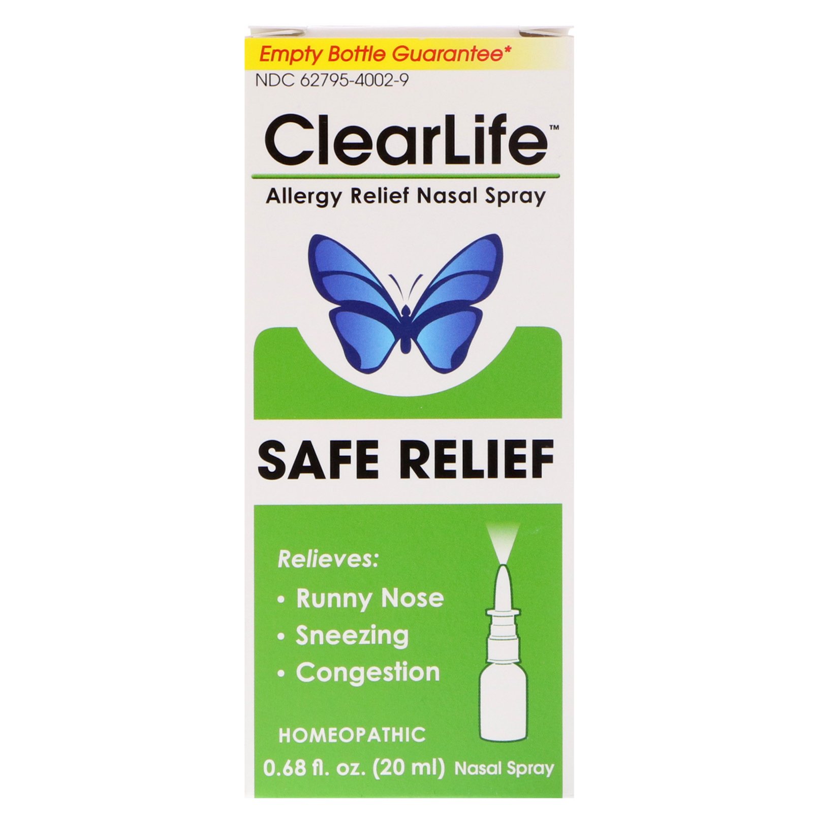 MediNatura, ClearLife, Alívio Seguro, Spray Nasal de Alívio para Alergias, 20 ml
