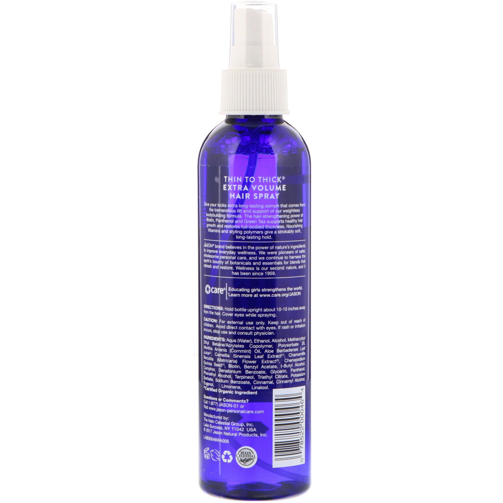Jason Natural, Thin to Thick, Spray Capilar para Extra Volume, 8 fl oz (237 ml) - Imagem 2