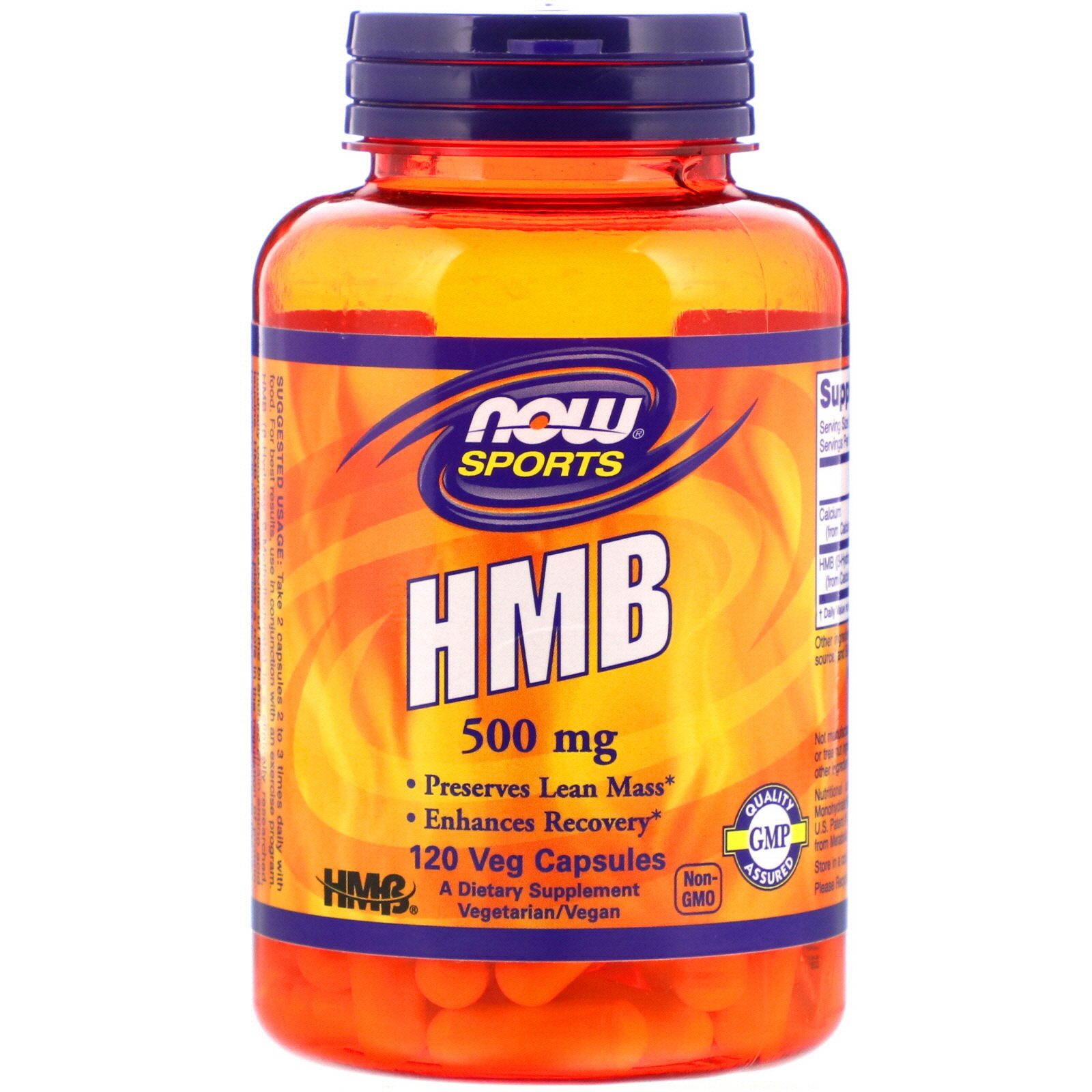 Now Foods, Sports, HMB, 500 mg, 120 Cápsulas Vegetais