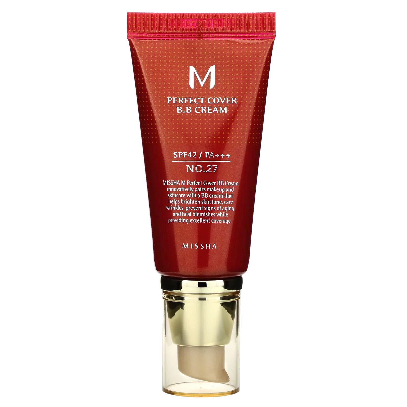 Missha, Creme Perfect Cover B.B., Nº 27 Bege Mel, 50 ml