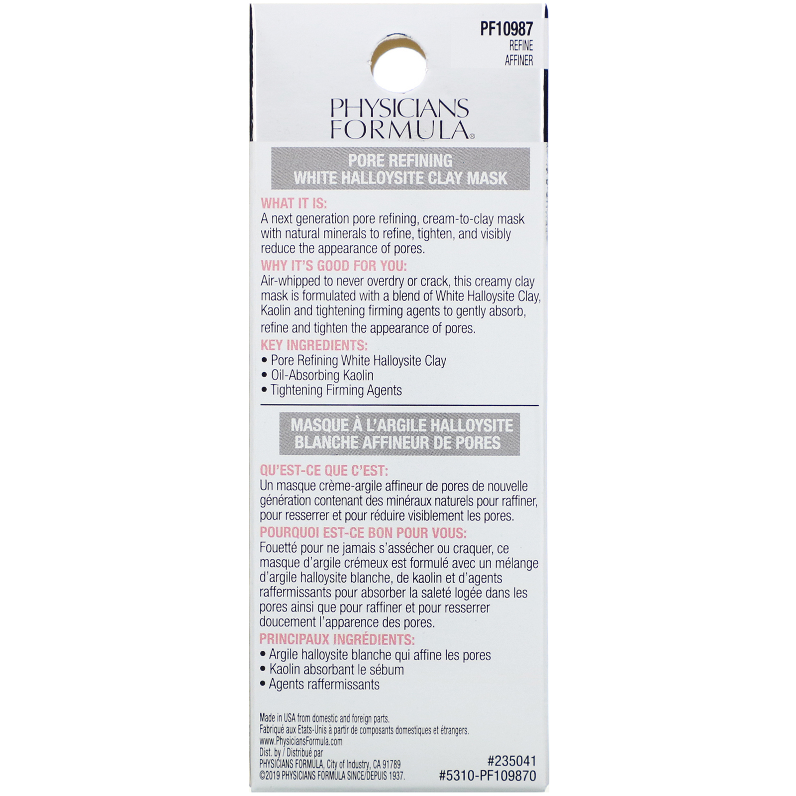 Physicians Formula, Máscara de Argila Halloysita Branca, Refinação dos Poros, 0,6 oz (17 g) - Imagem 3