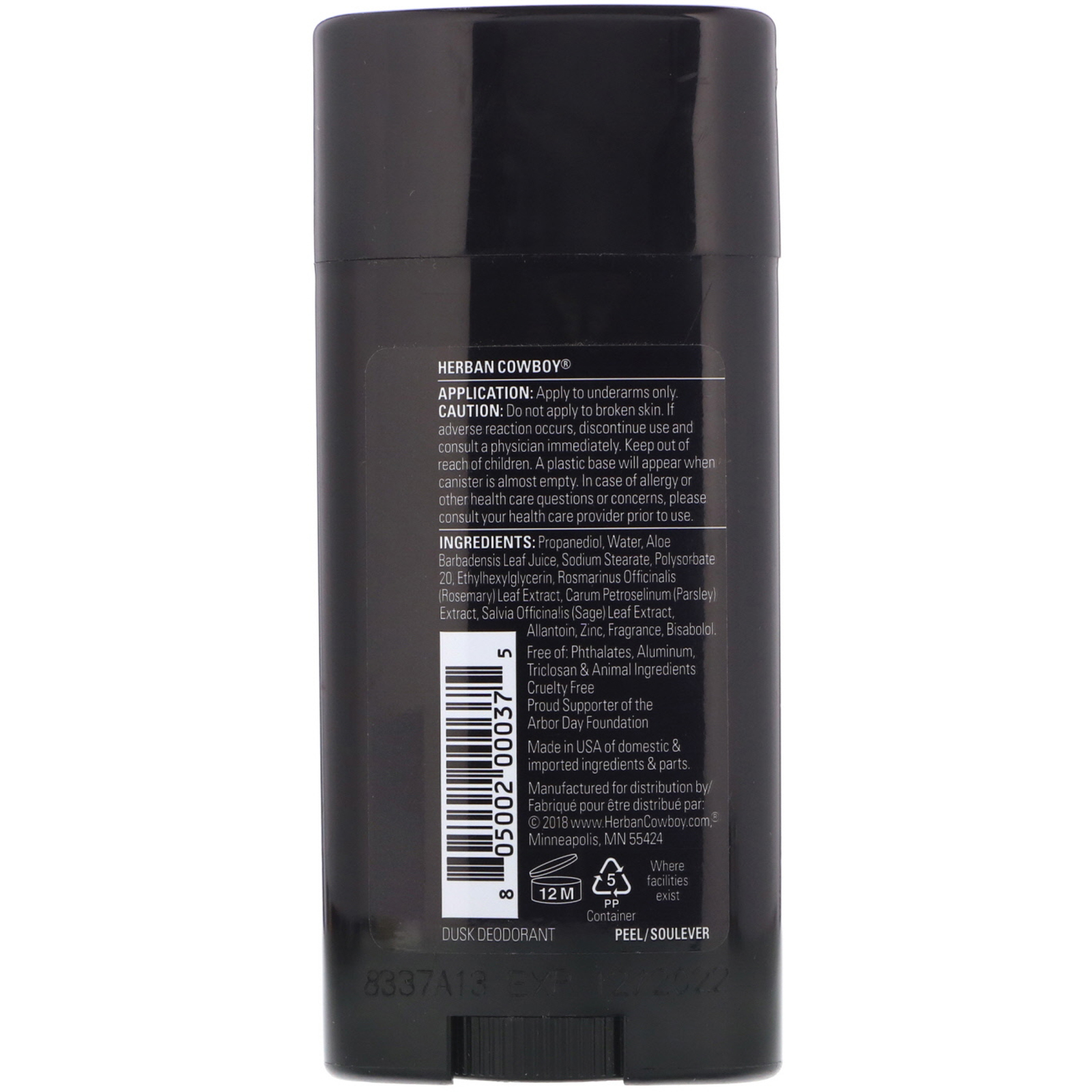 Herban Cowboy, Deodorant, Dusk, 2.8 oz (80 g) - Imagem 2