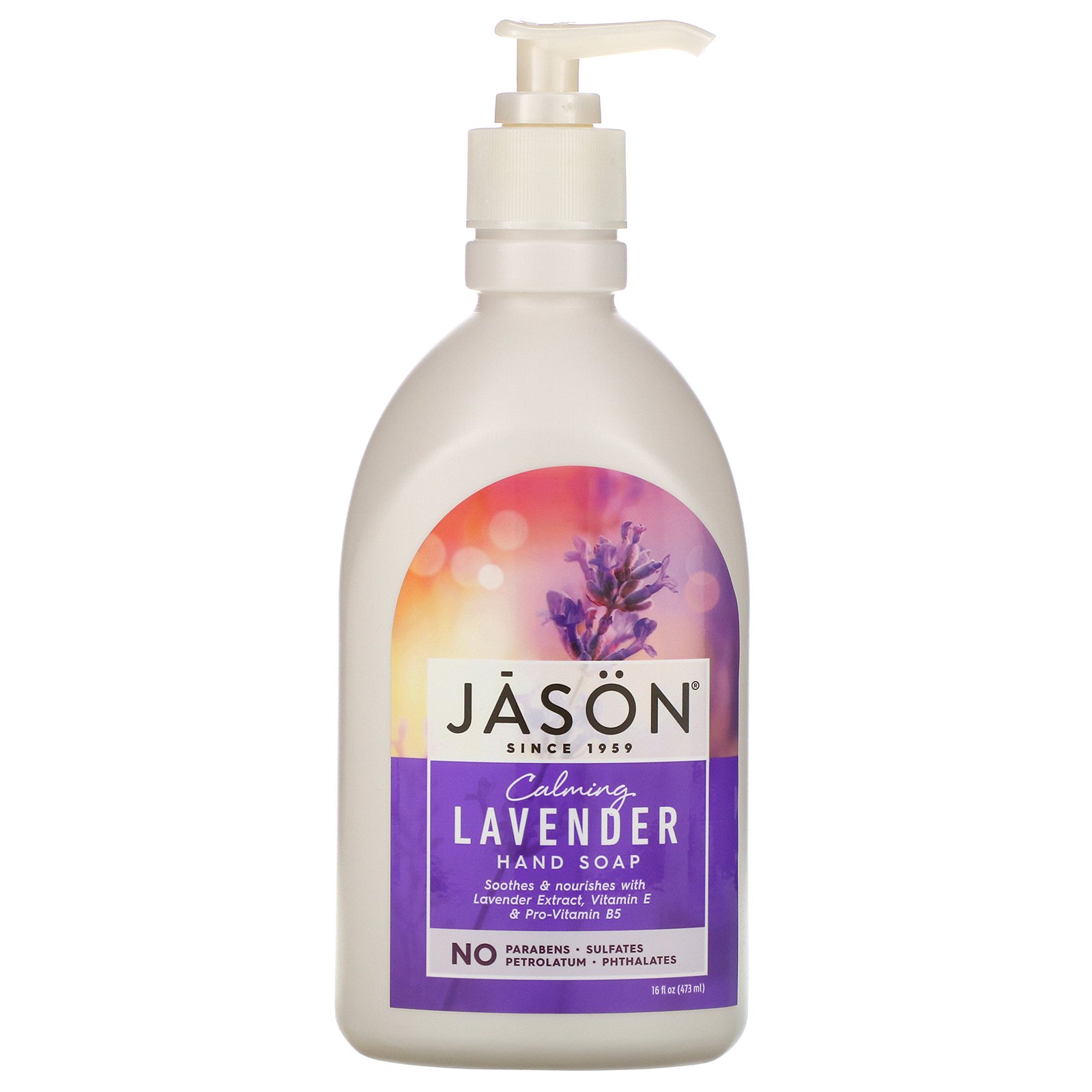Jason Natural, Sabonete para as Mãos, Lavanda Calmante, 16 fl oz (473 ml)