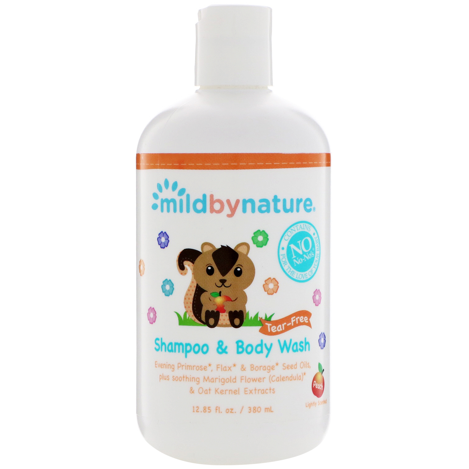 Mild By Nature, Shampoo e Sabonete Líquido Corporal para Bebês que Não Irrita os Olhos, Pêssego, 380 ml (12,85 fl oz)