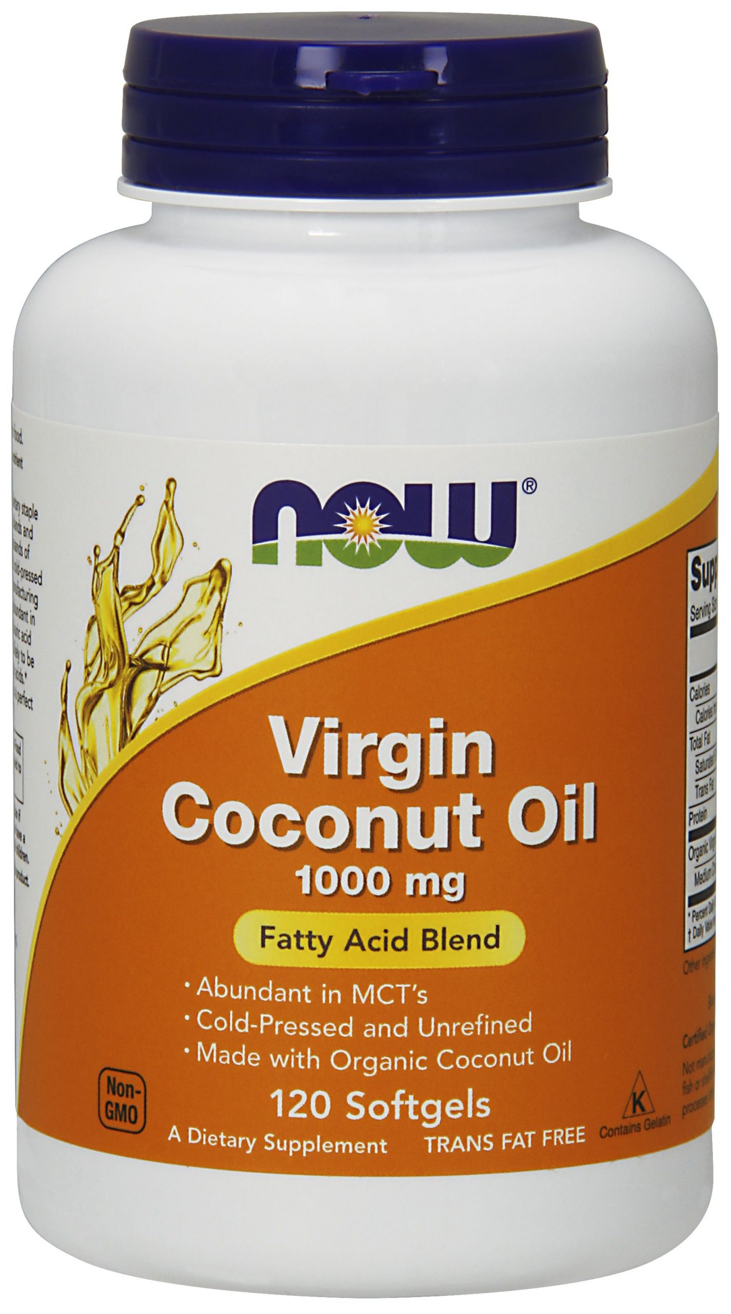 NOW Foods Virgin Coconut Oil 1000 mg - 120 Softgels