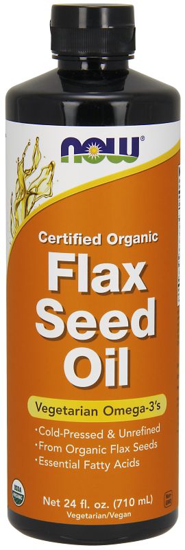 NOW Foods Flax Seed Oil, Certified Organic - 24 fl. oz. - Imagem 2