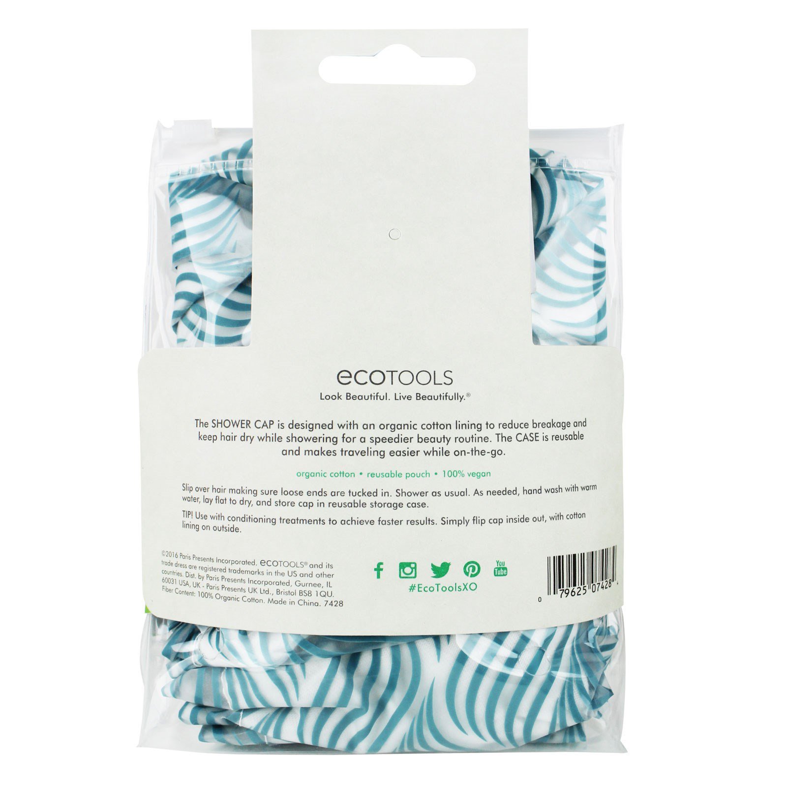 EcoTools, Touca para Banho e Estojo, 1 Conjunto - Imagem 3