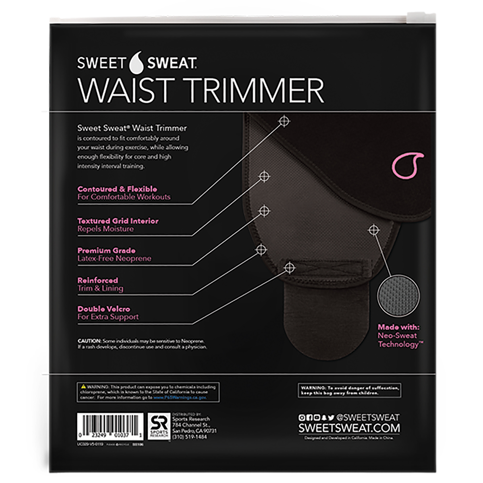 Sports Research, Cinta Modeladora Sweet Sweat, Cor-de-Rosa - Imagem 2