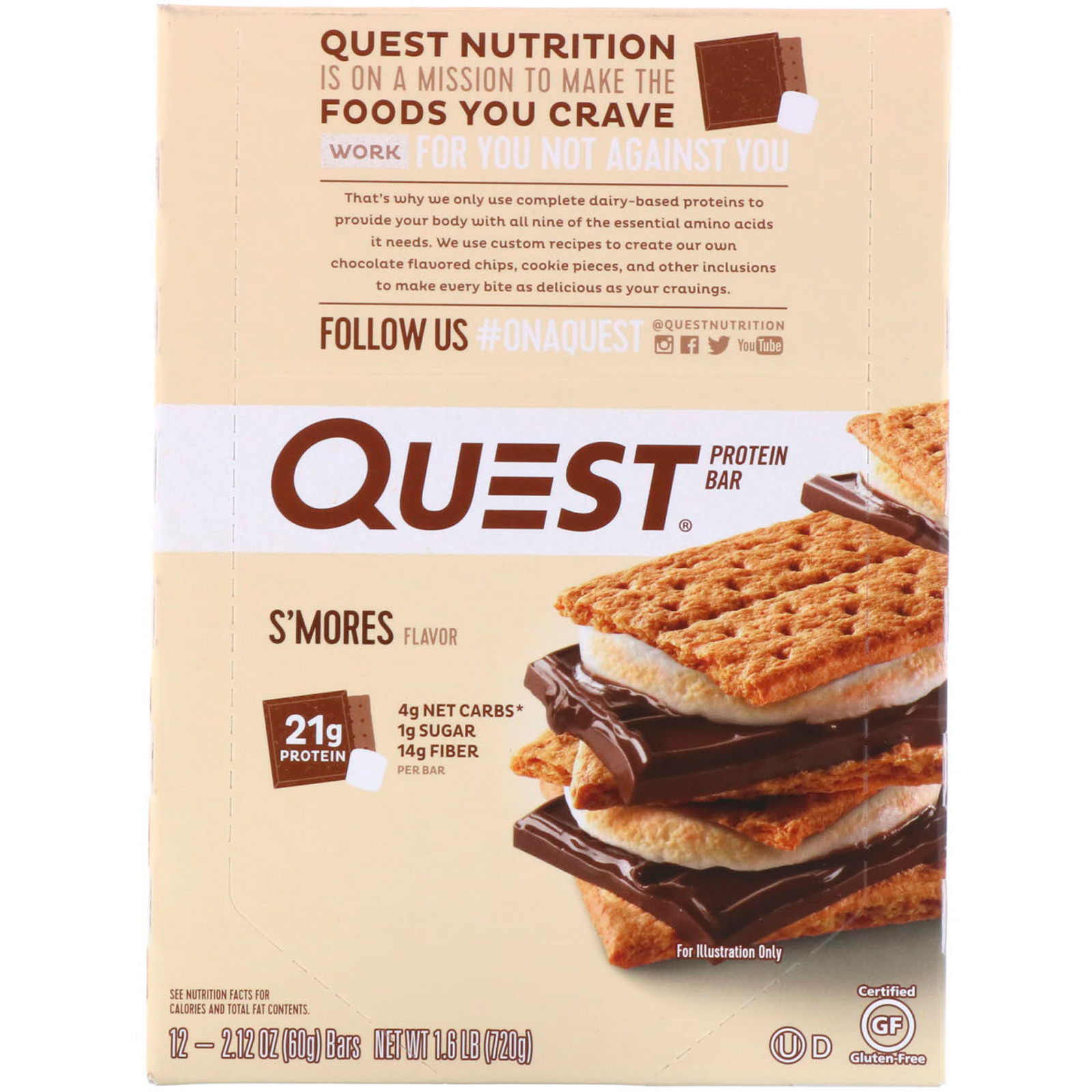 Quest Nutrition, Barra de Proteínas, S'mores, 12 Barras, 2,12 (60 g) Cada - Imagem 2