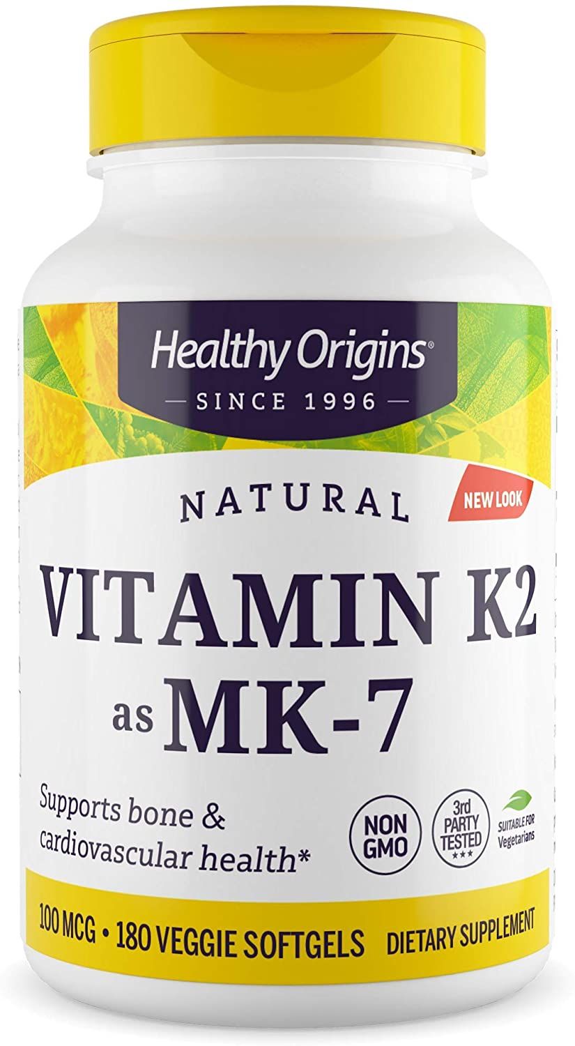Healthy Origins Vitamin K2 (as MK-7), 100 mcg 180 Veggie Softgels