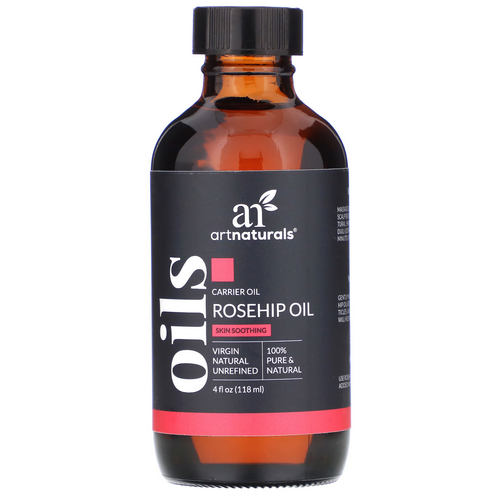 Artnaturals, Óleo Transportador, Rosa Mosqueta, 4 fl oz (118 ml) - Imagem 3