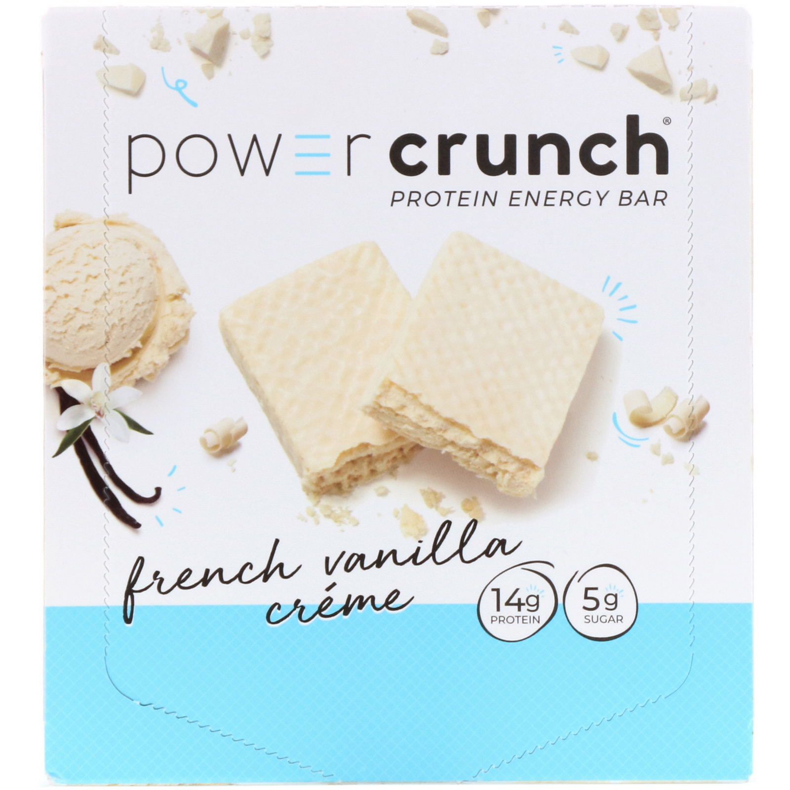 BNRG, Power Crunch Protein Energy Bar, Creme de Baunilha Francês, 12 Barrinhas, 40 g (1,4 oz) Cada - Imagem 2