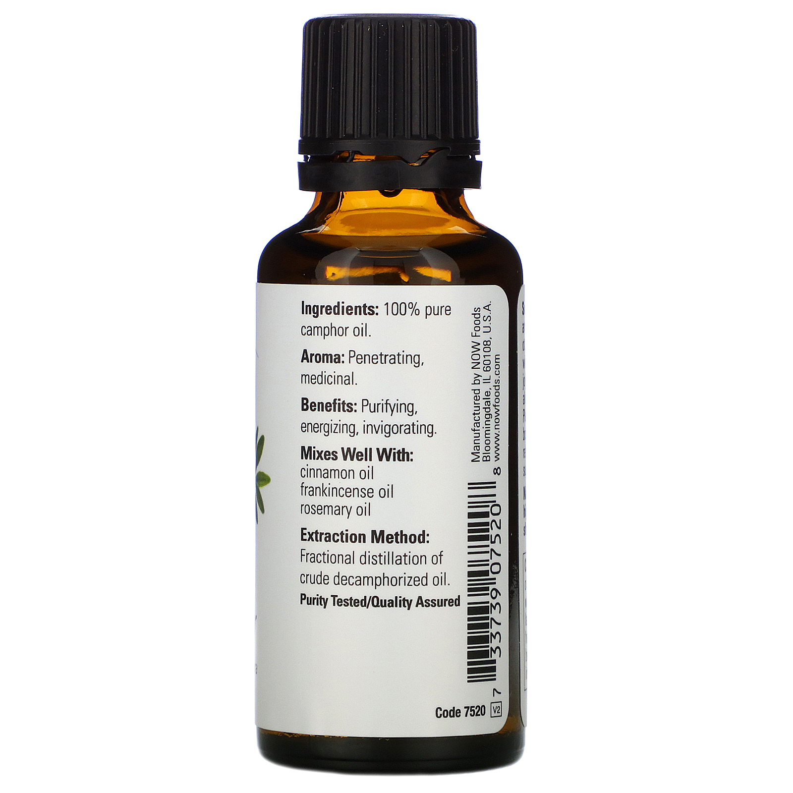 Now Foods, Óleos Essenciais, Cânfora, 1 fl oz (30 ml) - Imagem 2