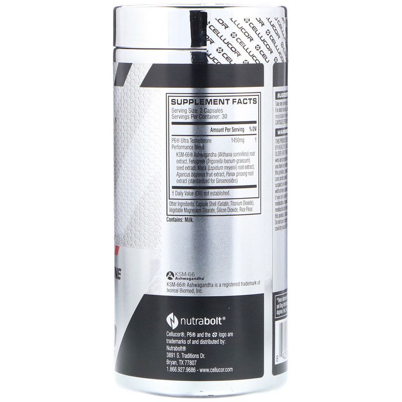 Cellucor P6 Ultra Testosterone Support - 60 Capsules - Imagem 2