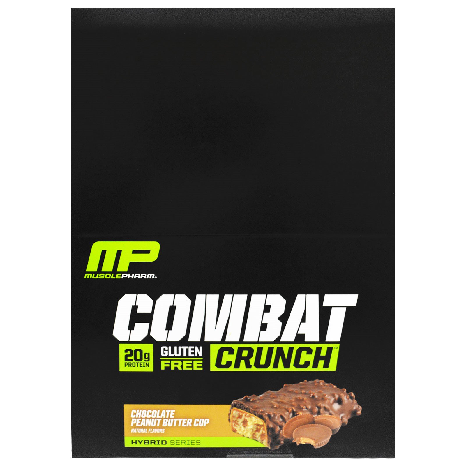 MusclePharm, Combat Crunch, Manteiga de Amendoim com Chocolate, 12 Barras, 63 g Cada - Imagem 2