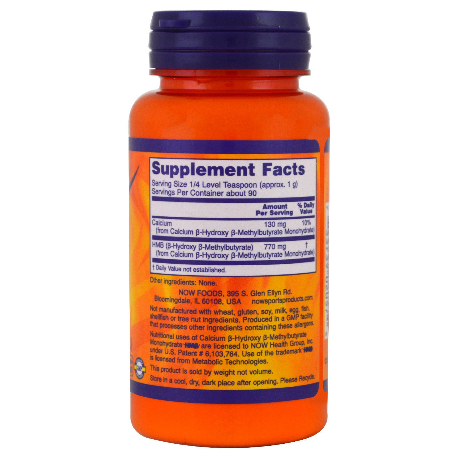 Now Foods, Esportes, HMB em Pó, 3,2 oz (90 g) - Imagem 2