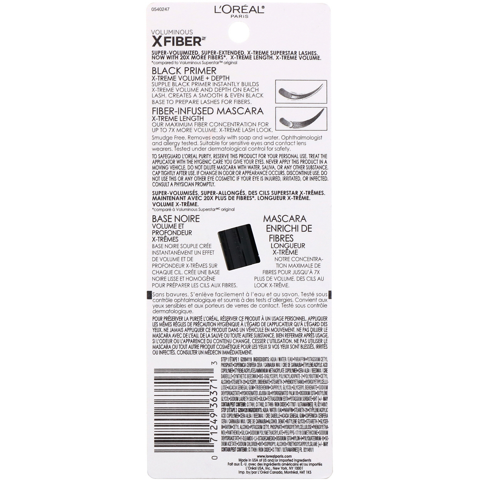L'Oreal, Rímel Voluminous XFiber, 213 Preto mais preto, 13 ml - Imagem 3