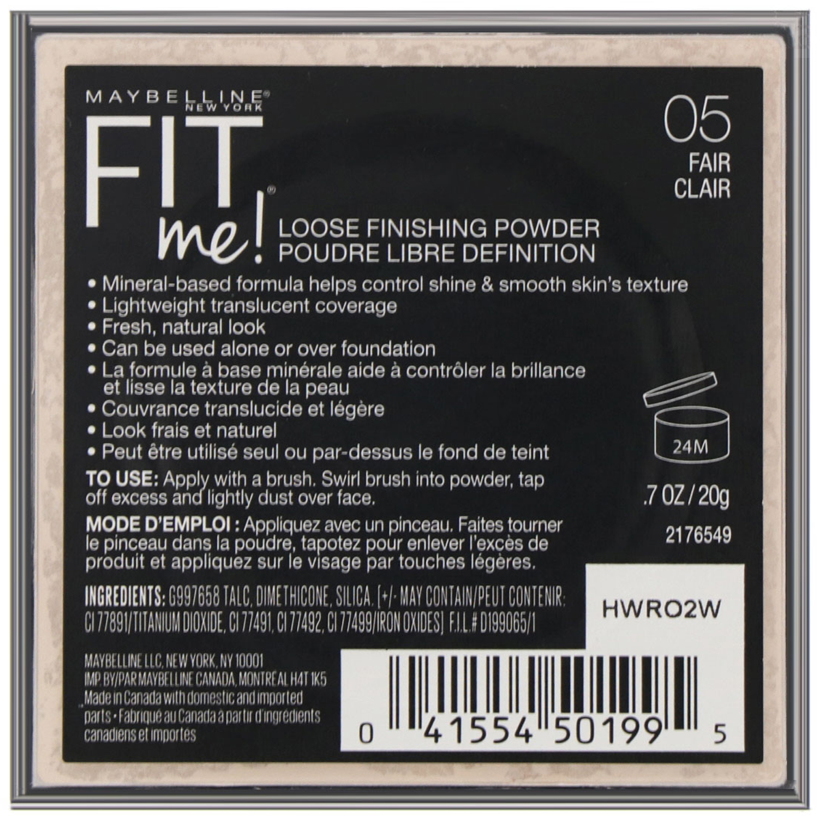 Maybelline, Fit Me, pó solto finalizador, 05 Claro, 20 g - Imagem 3