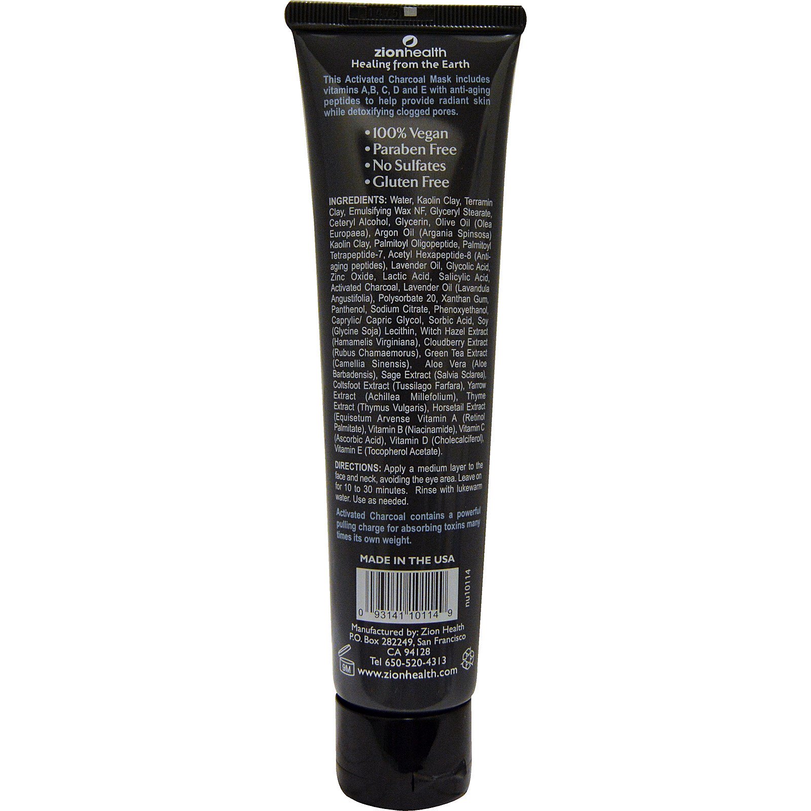 Zion Health, Adama, Máscara de Carvão, Limpeza Profunda dos Poros, 4 oz (113 g) - Imagem 2