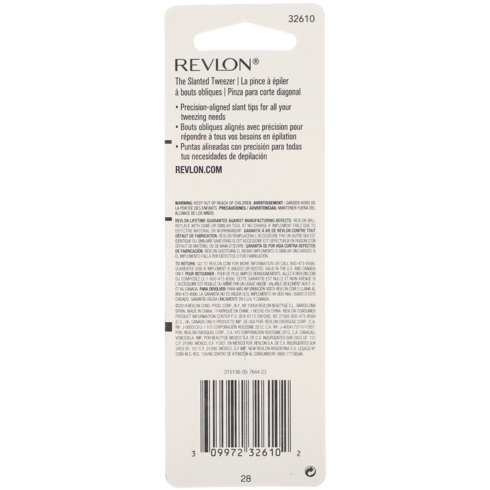 Revlon, Pinça compacta com ponta inclinada clássica, 1 contagem - Imagem 3