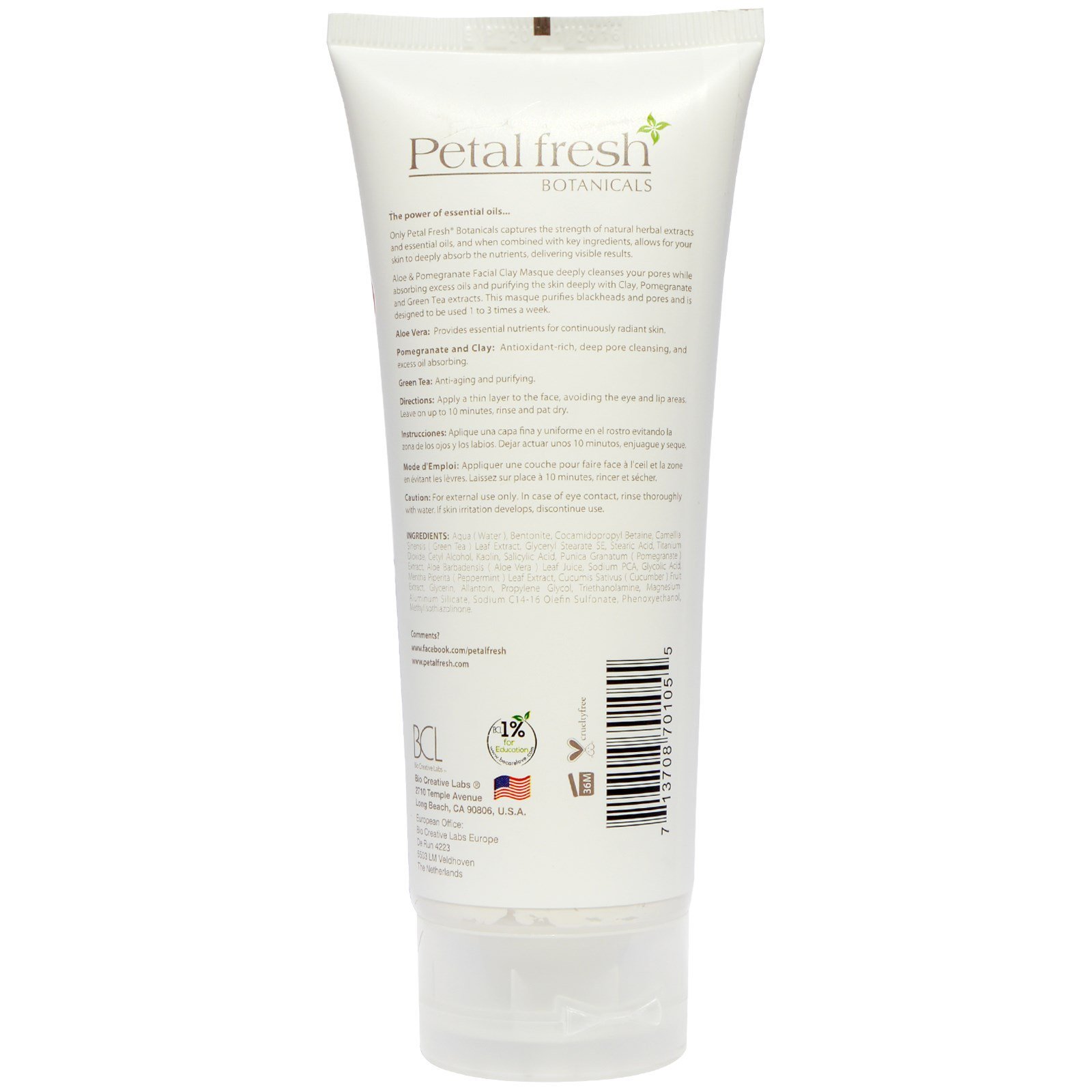 Petal Fresh, Botânicos, Máscara de Argila Anti-Envelhecimento, Aloe e Romã, 7 fl oz (200ml) - Imagem 2