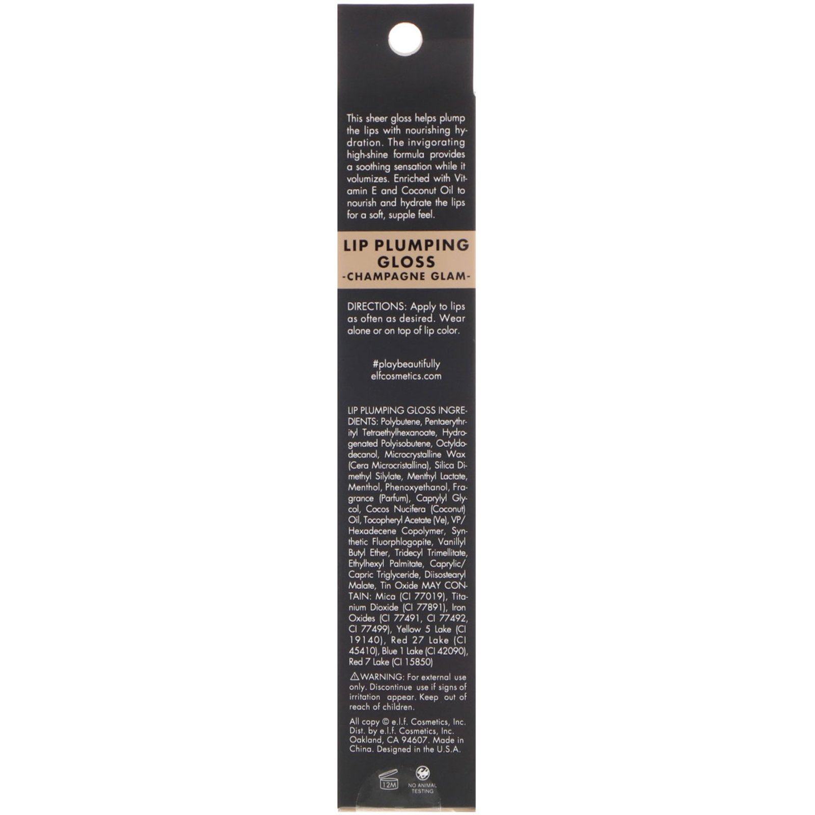 E.L.F., Lip Plumping Gloss, Champagne Glam, 0.09 fl oz (2.7 g) - Imagem 3