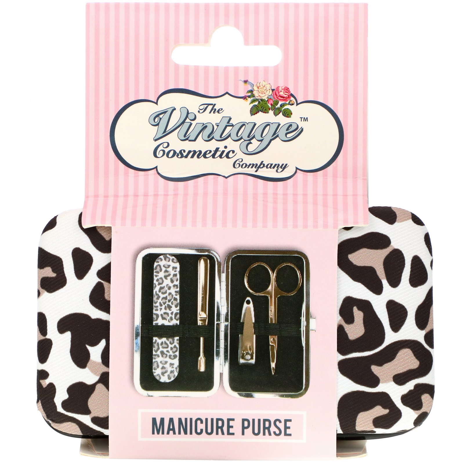 The Vintage Cosmetic Co., Manicure Purse, Leopard Print, 1 Kit - Imagem 2