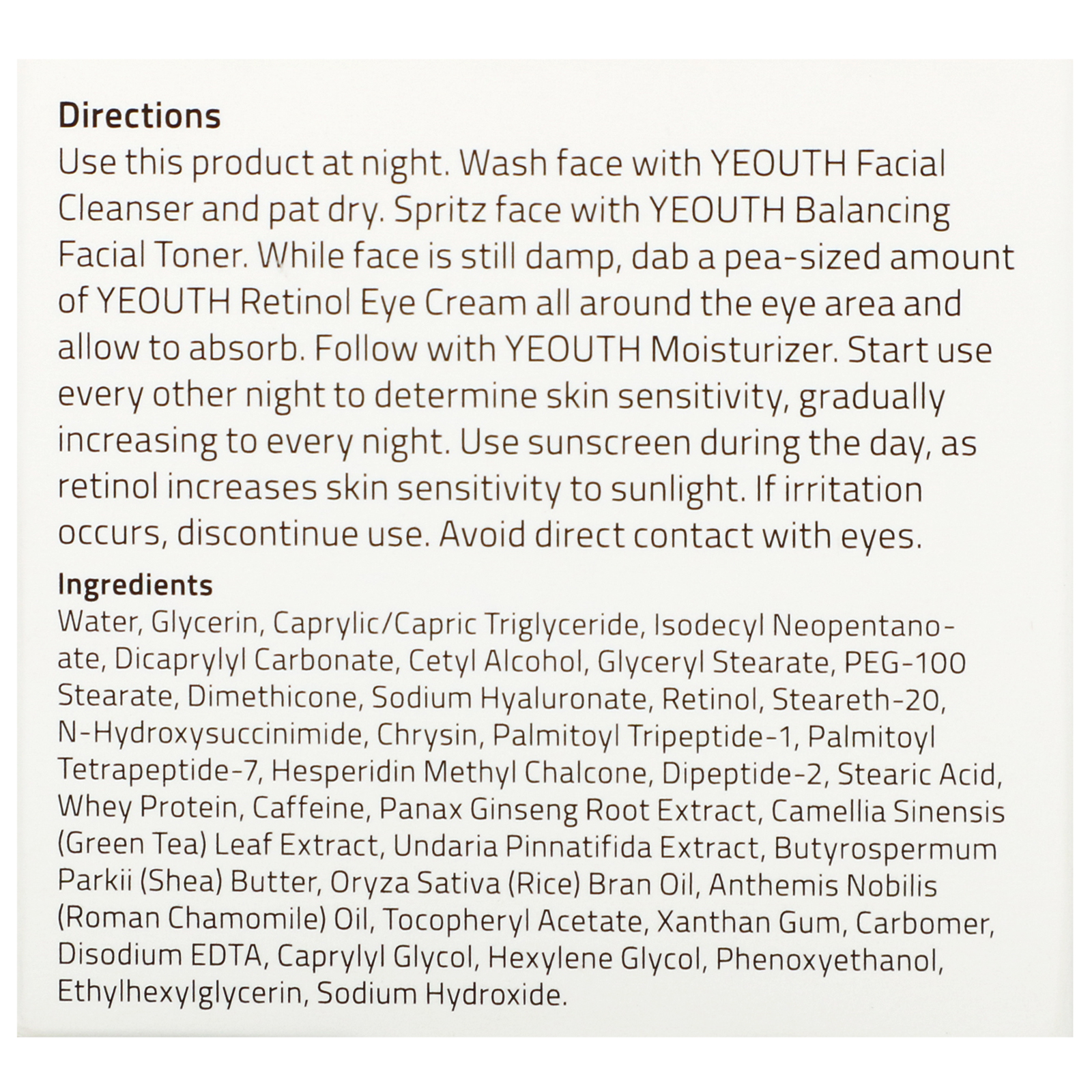 Yeouth, Retinol Eye Cream, 2 fl oz (60 ml) - Imagem 4