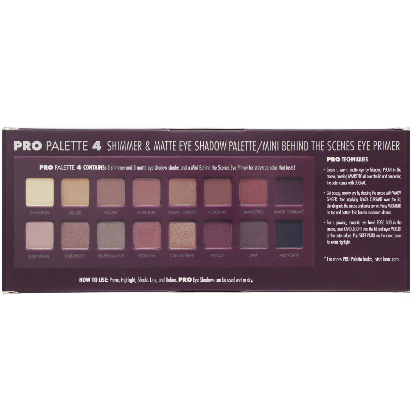 Lorac, Paleta Pro 4 com Miniprimer para Olhos Behind The Scenes, 14,3 g (0,51 oz) - Imagem 3