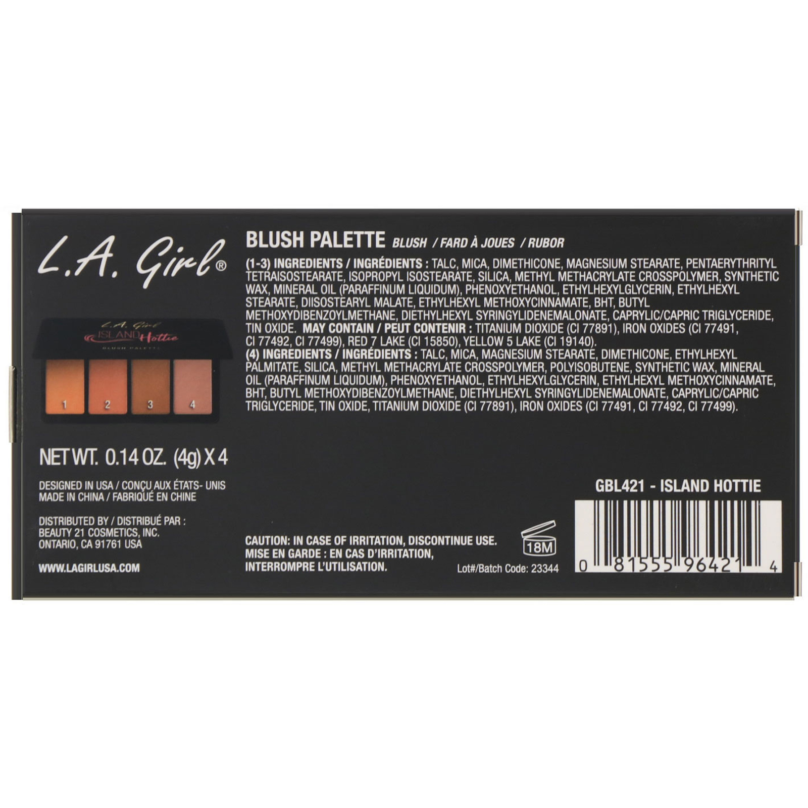 L.A. Girl, Paleta de blush Island Hottie, 4 g cada - Imagem 3