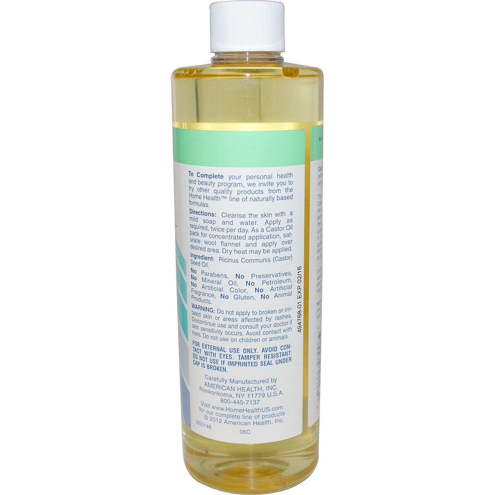 Home Health, Óleo de rícino, 473 ml - Imagem 2