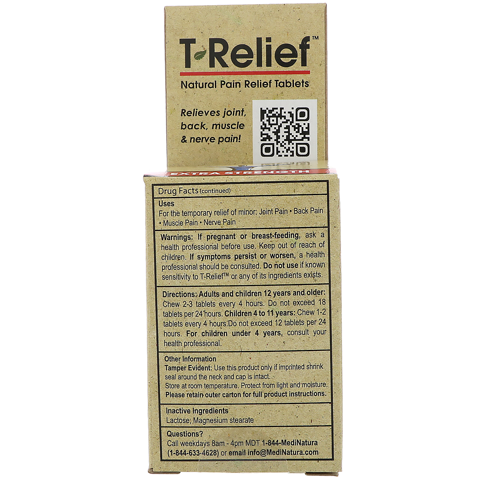 MediNatura, T-Relief, Extra Forte, Homeopático, Comprimidos Analgésicos Naturais, 90 Comprimidos Mastigáveis - Imagem 3