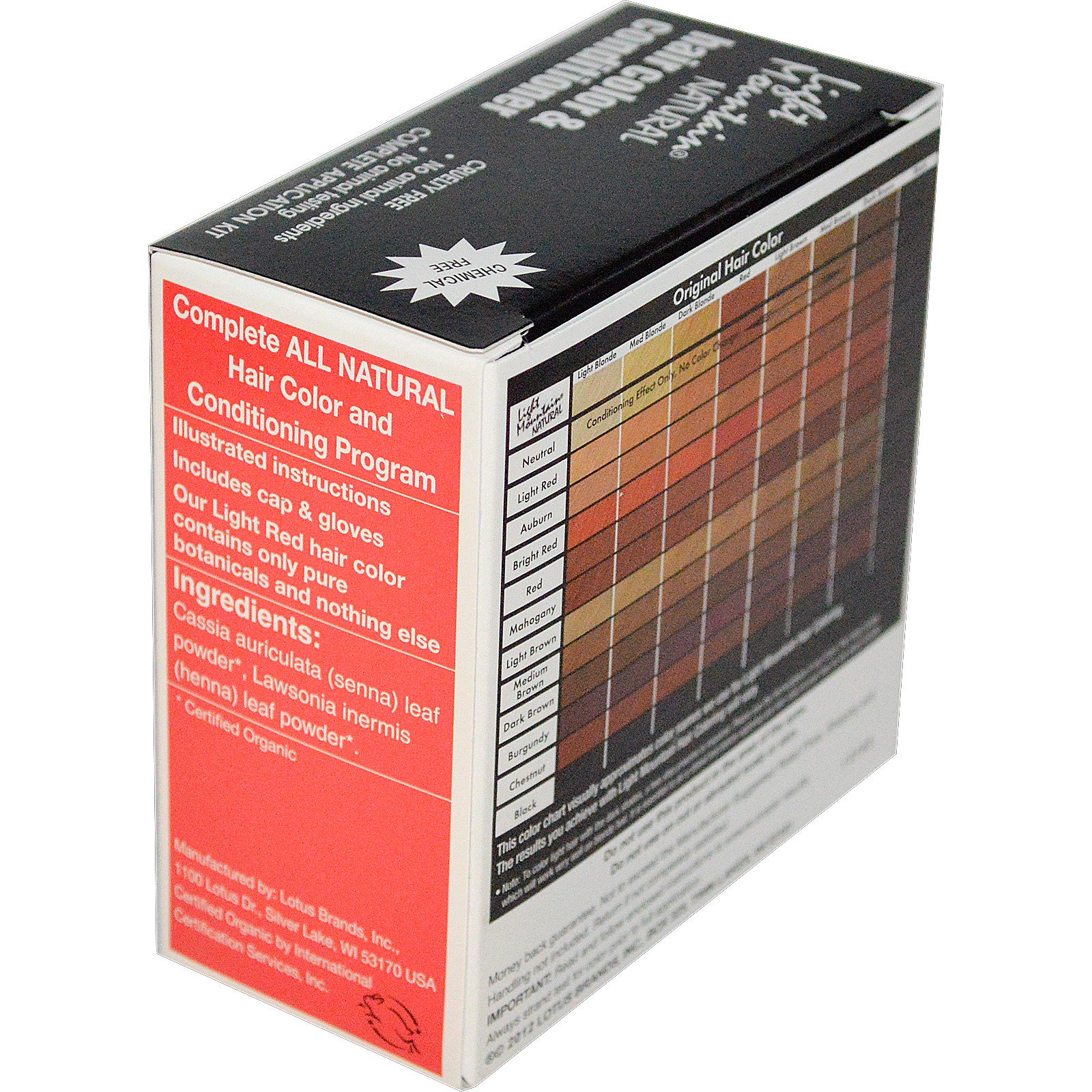 Light Mountain, Tintura natural orgânica para cabelos e condicionador, Vermelho claro, 4 oz (113 g) - Imagem 2