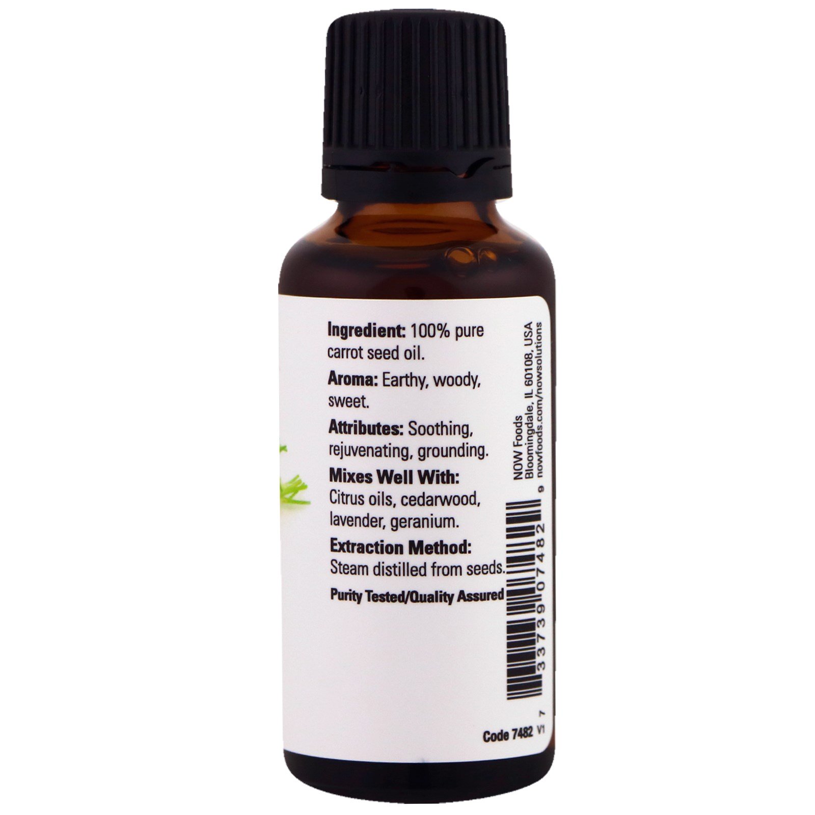 Now Foods, Óleos Essenciais, Óleo de Semente de Cenoura, 30 ml (1 fl oz) - Imagem 2