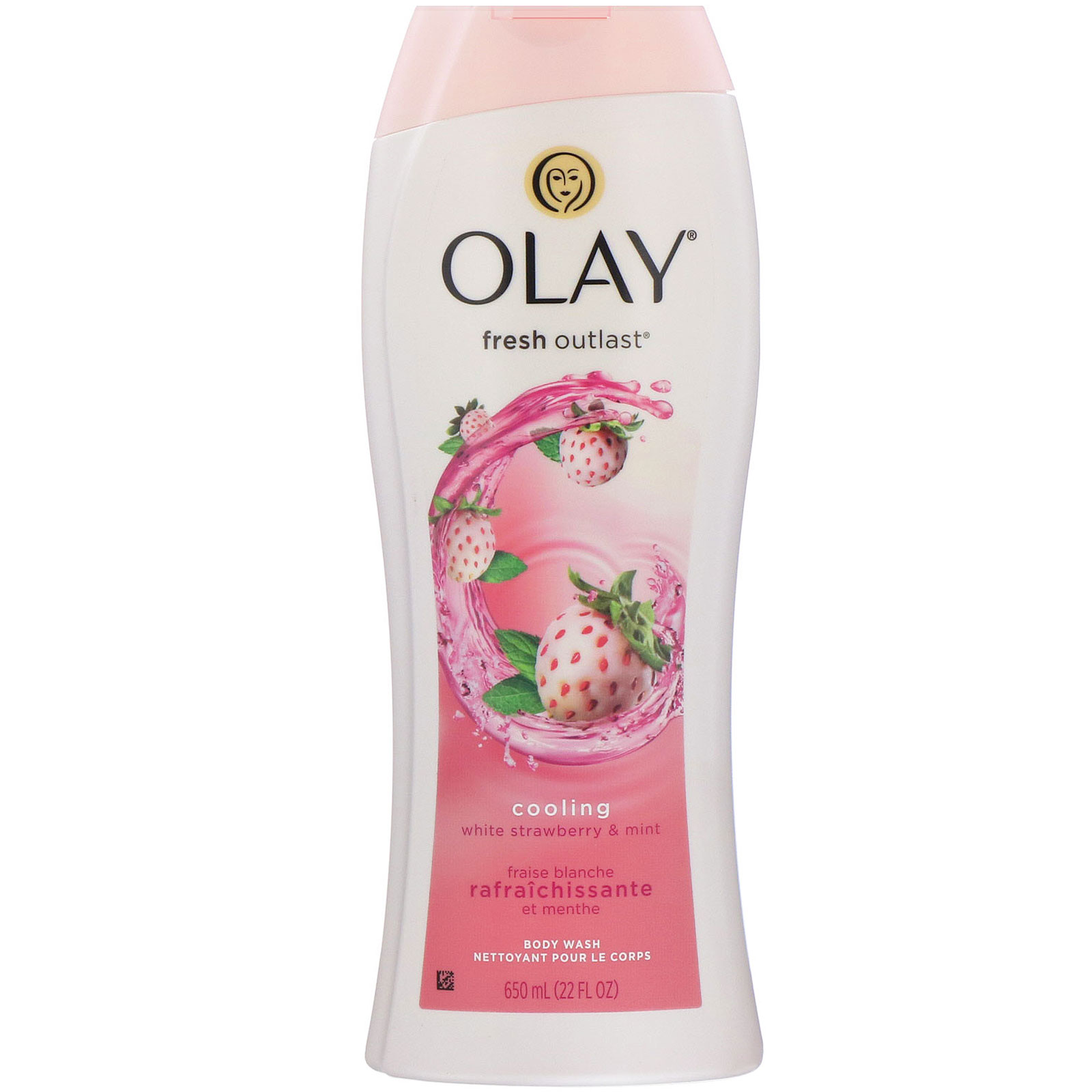 Olay, Sabonete Líquido Fresh Outlast, Morango Branco e Menta Refrescante, 650 ml (22 fl oz)