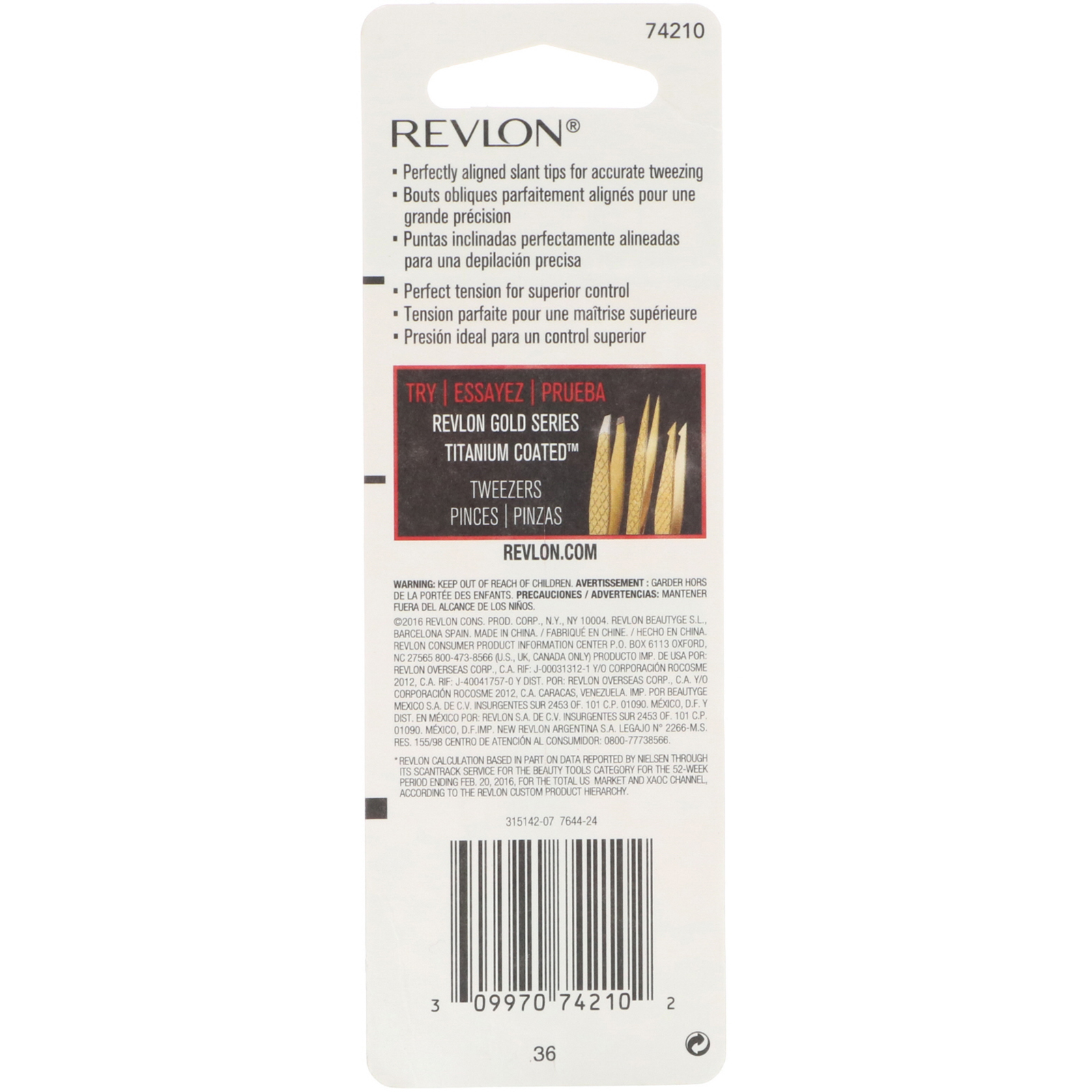 Revlon, Pinça para especialistas com ponta inclinada, 1 unidade - Imagem 3
