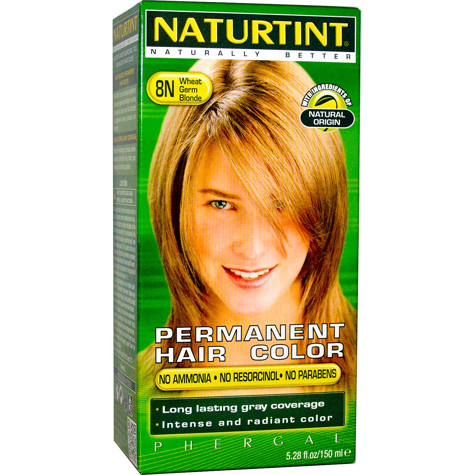 Naturtint, Tintura Capilar Permanente, 8N Louro Gérmen de Trigo, 150 ml (5,28 fl oz)