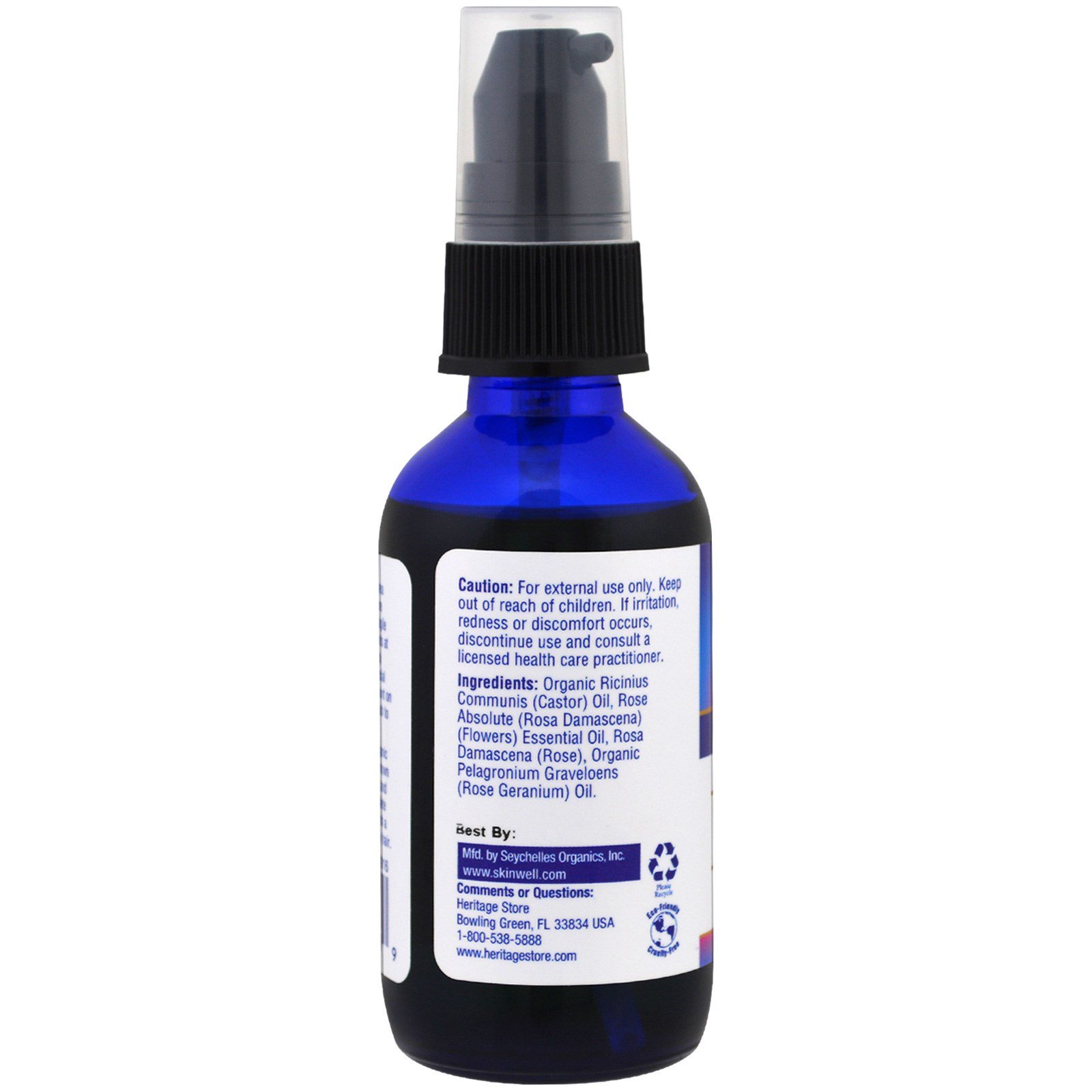 Heritage Store, Soro lubrificante Rose Castor, 2 fl oz (60 ml) - Imagem 2