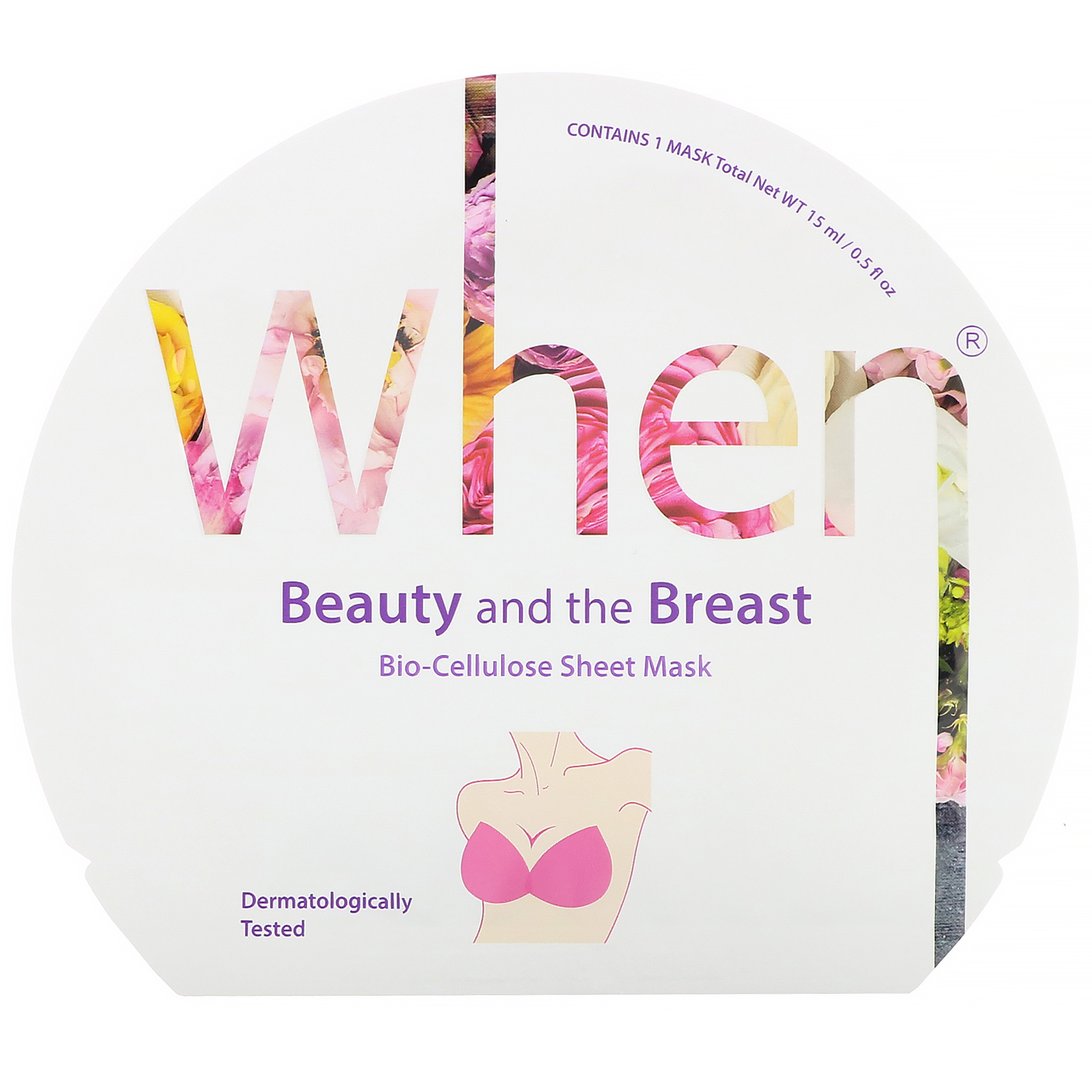 When Beauty, Beauty and the Breast, Bio-Cellulose Sheet Mask, 2 Sheets, 0.5 fl oz (15 ml) Each - Imagem 3