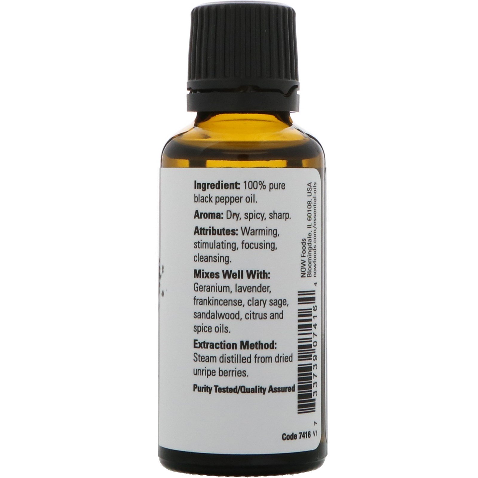 Now Foods, Óleos Essenciais, Óleo de Pimenta-do-Reino, 30 ml (1 fl oz) - Imagem 2