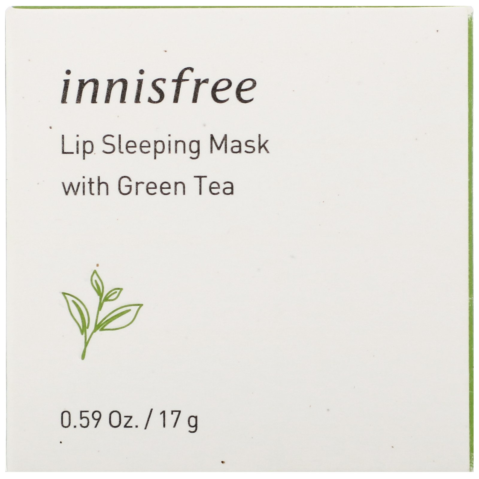 Innisfree, Lip Sleeping Mask with Green Tea, 0.59 oz (17 g) - Imagem 2