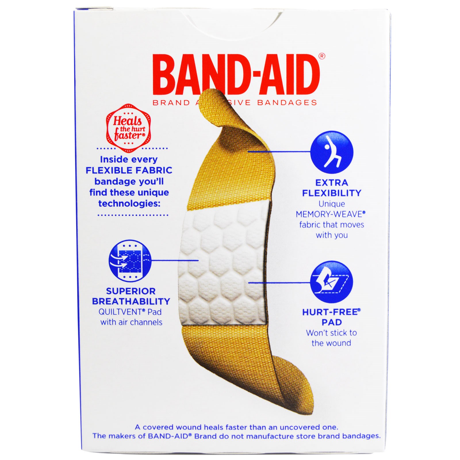 Band Aid, Adhesive Bandages, Flexible Fabric, 30 Bandages - Imagem 2