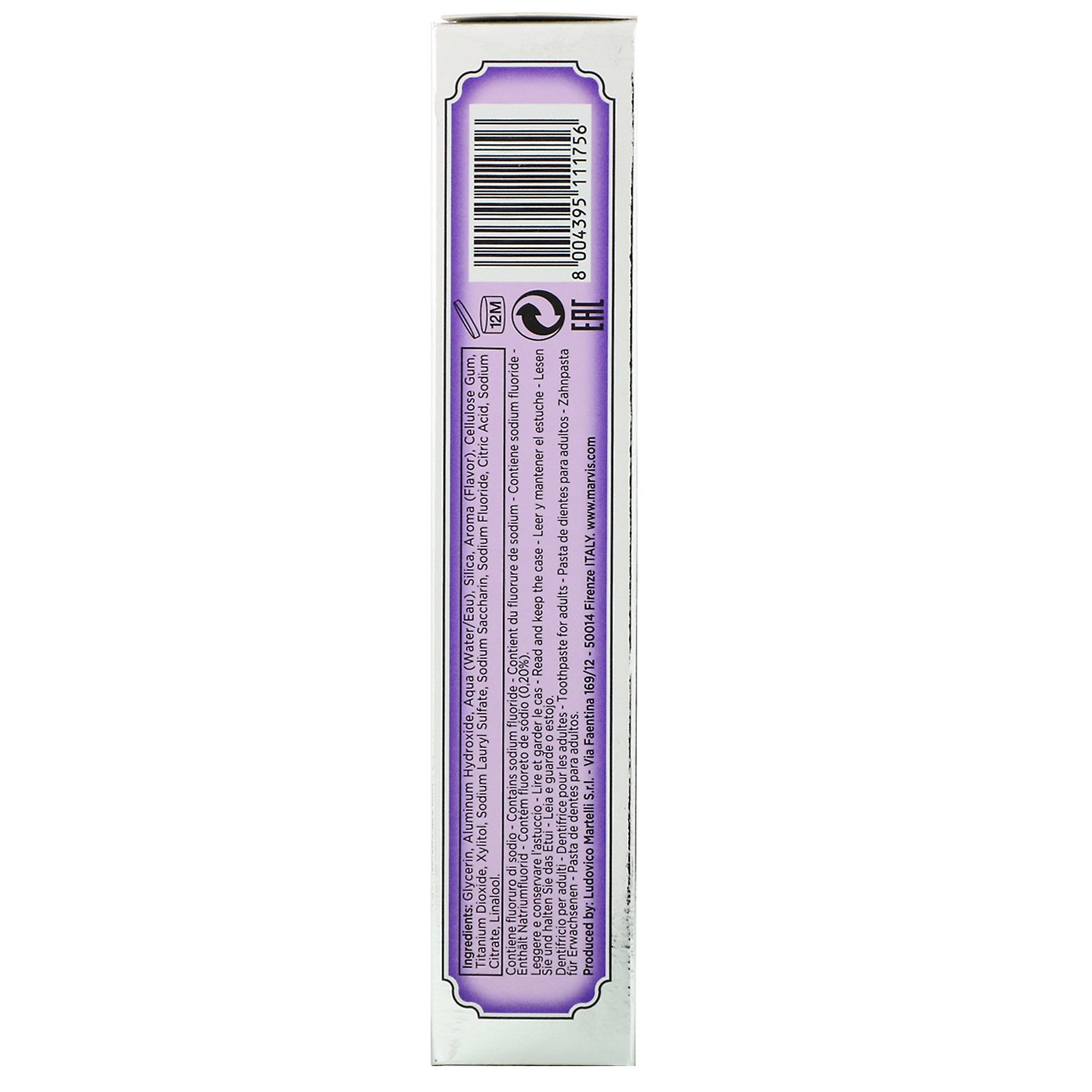 Marvis, Fluoride Toothpaste, Jasmin Mint, 4.5 oz (85 ml) - Imagem 3