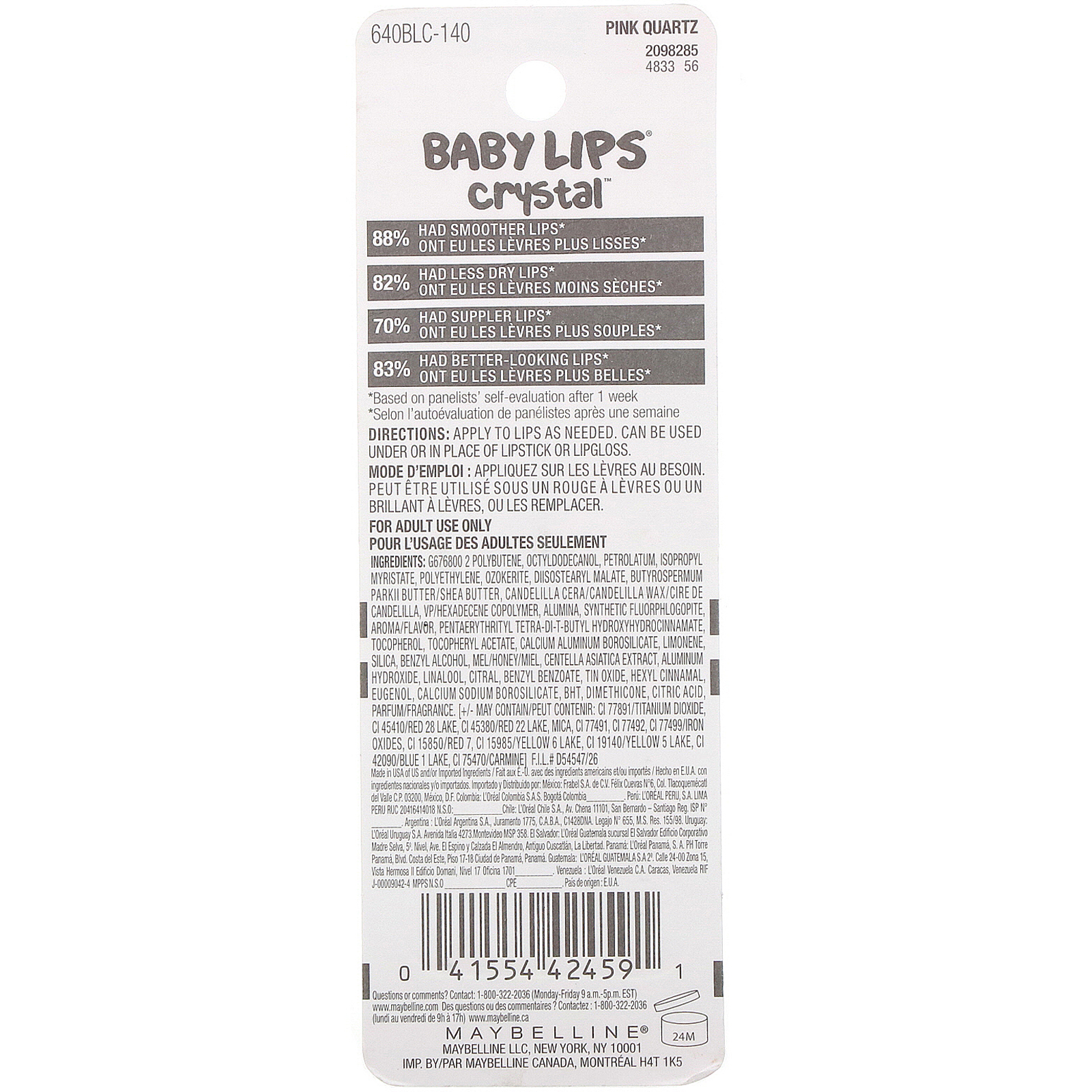 Maybelline, Baby Lips Crystal, Protetor Labial Hidratante, Pink Quartz 140, 4,4 g - Imagem 3