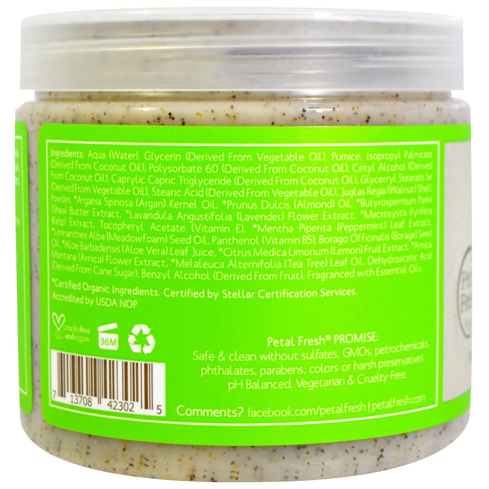 Petal Fresh, Pure, Esfoliante de Óleo de Argan e Manteiga de Karité, 16 oz (473 ml) - Imagem 2