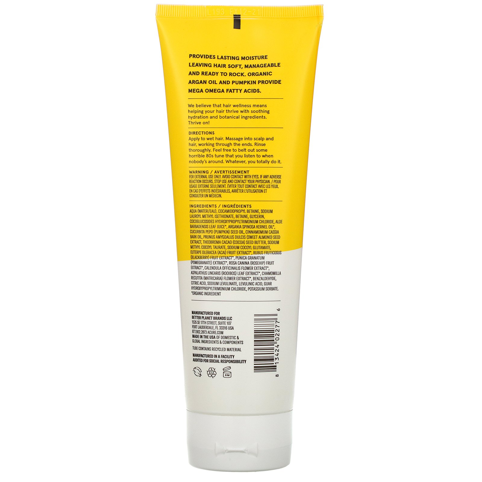 Acure, Ultra Hydrating Shampoo, Argan Oil & Pumpkin, 8 fl oz (236.5 ml) - Imagem 2
