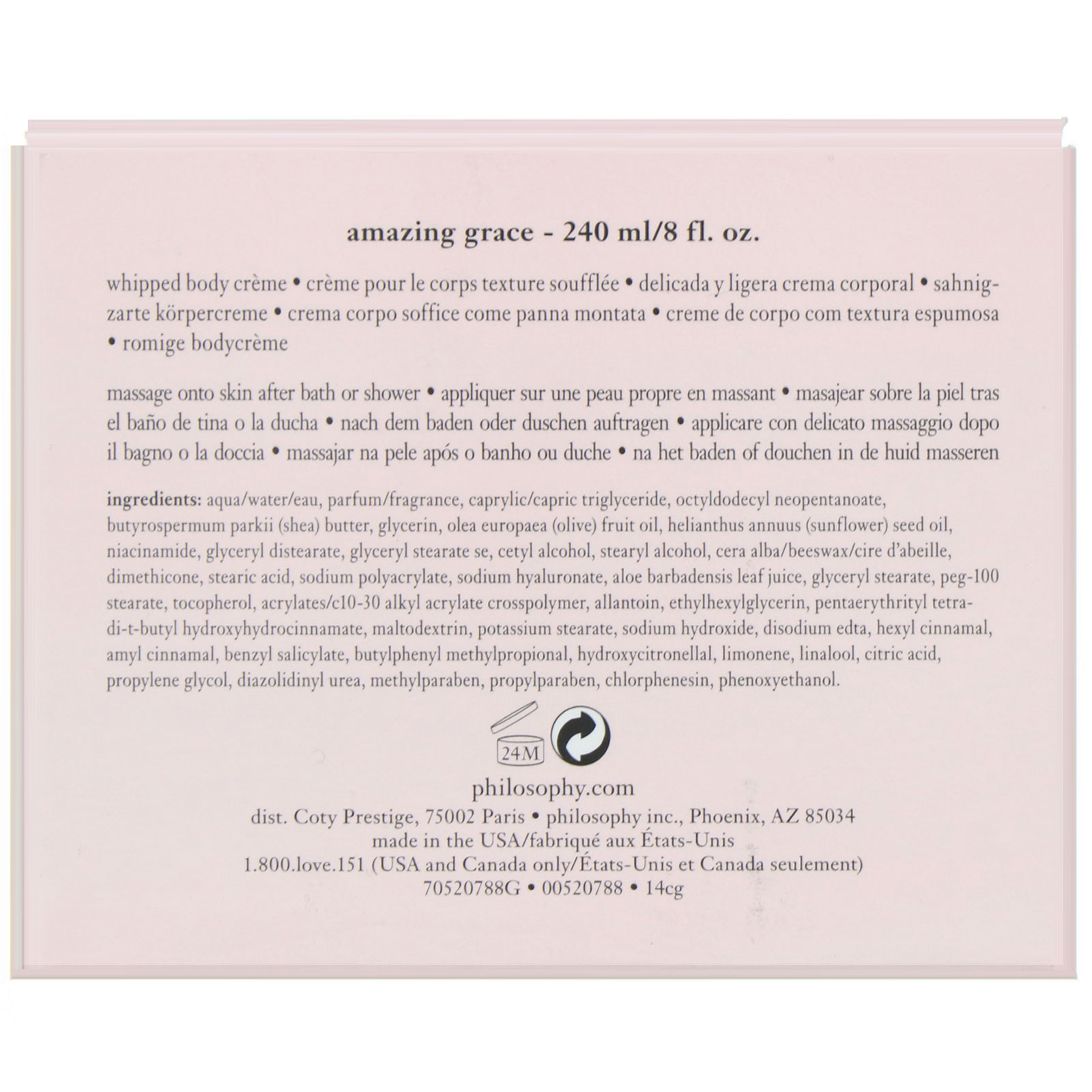 Philosophy, Amazing Grace, creme corporal cremoso, 240 ml - Imagem 3